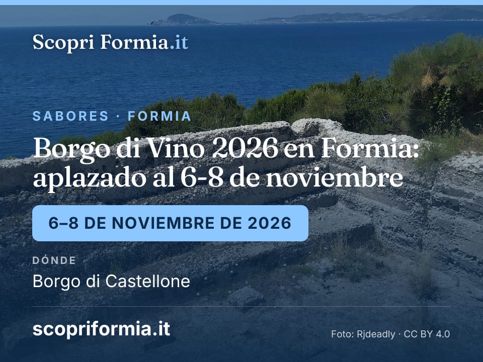 Borgo di Vino 2026 en Formia: aplazado al 6-8 de noviembre