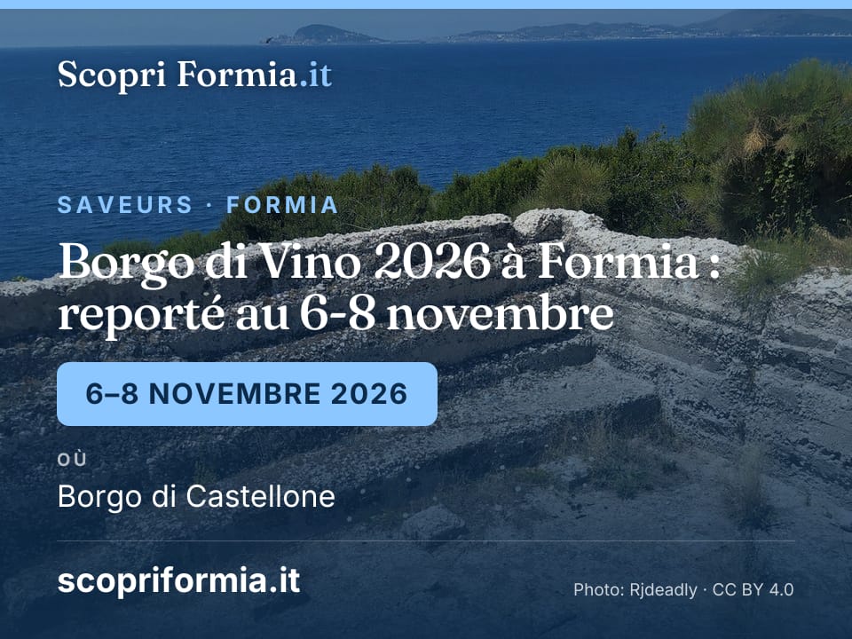 Borgo di Vino 2026 à Formia : reporté au 6-8 novembre