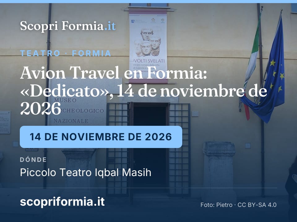 Avion Travel en Formia: «Dedicato», 14 de noviembre de 2026