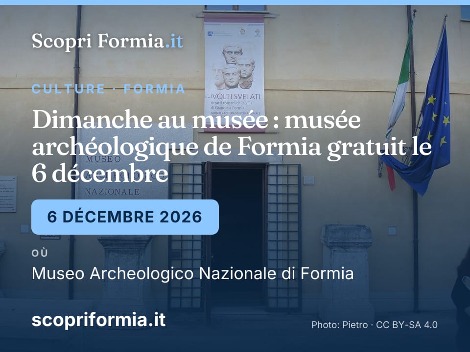 Dimanche au musée : musée archéologique de Formia gratuit le 6 décembre