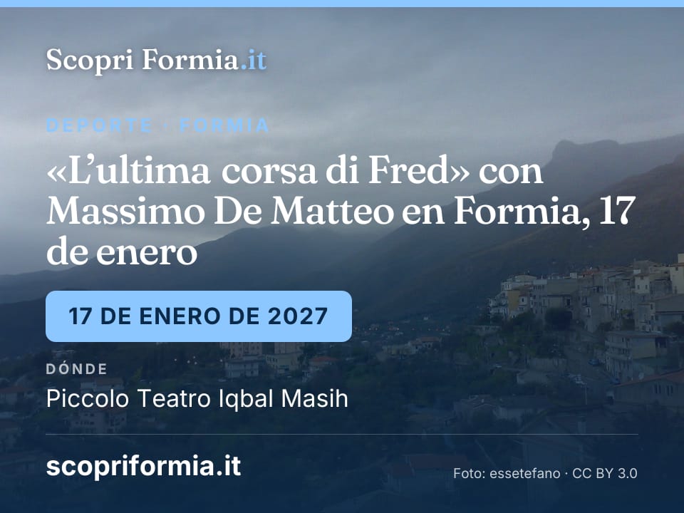 «L’ultima corsa di Fred» con Massimo De Matteo en Formia, 17 de enero