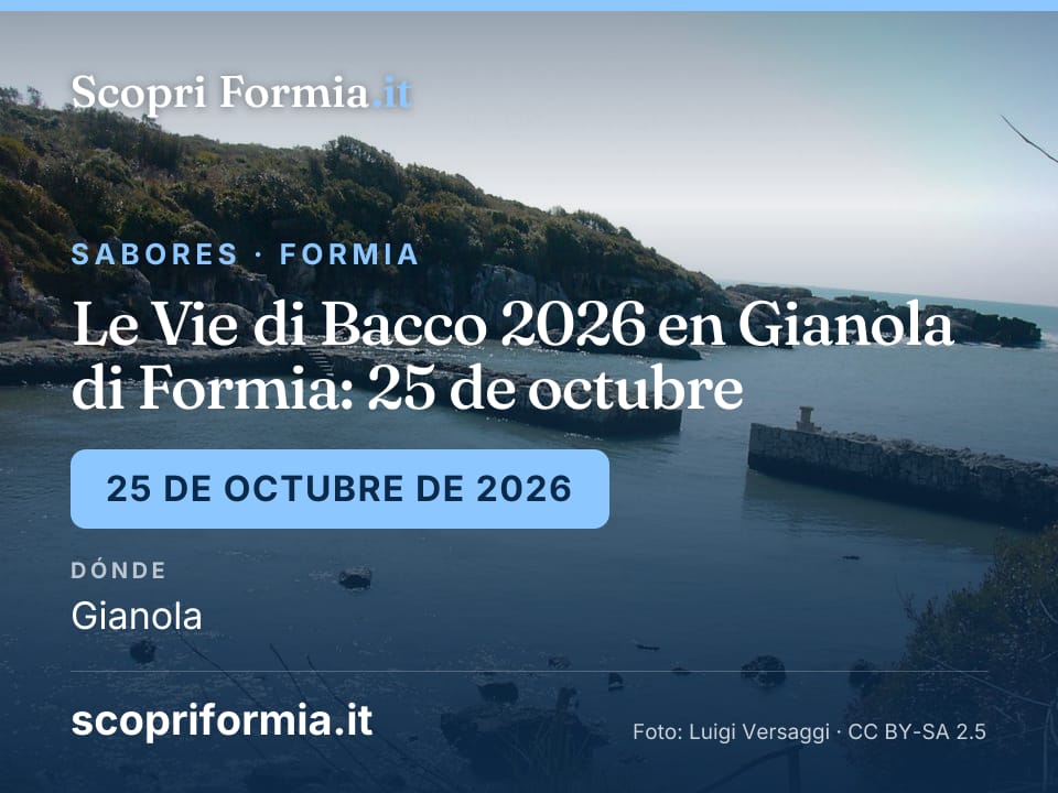 Le Vie di Bacco 2026 en Gianola di Formia: 25 de octubre