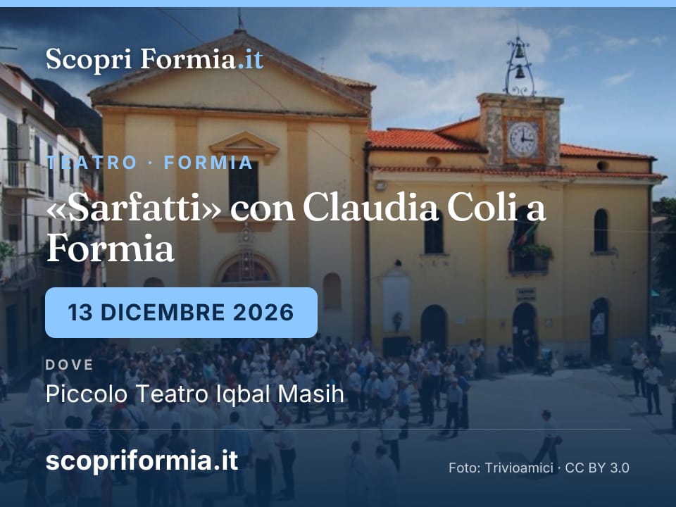 «Sarfatti» con Claudia Coli a Formia, 13 dicembre 2026