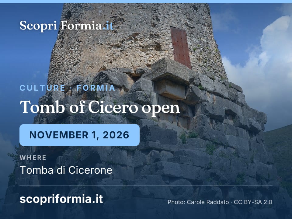 Tomb of Cicero open: Sunday 1 November 2026