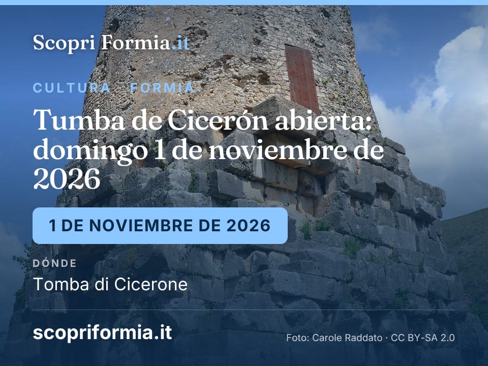 Tumba de Cicerón abierta: domingo 1 de noviembre de 2026