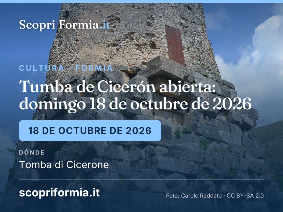 Tumba de Cicerón abierta: domingo 18 de octubre de 2026