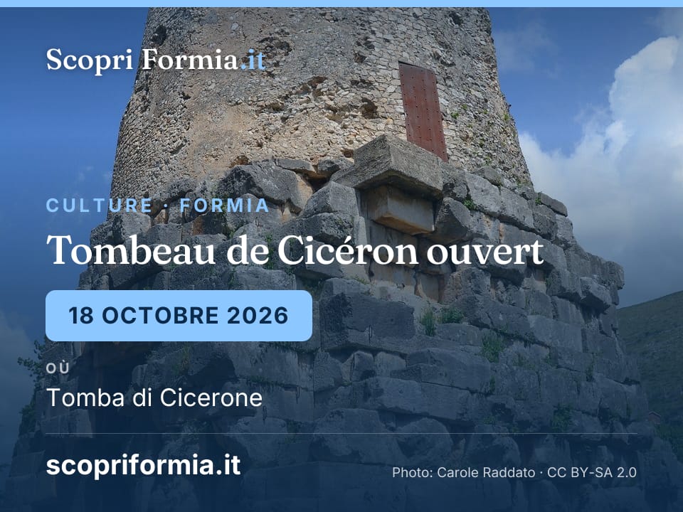 Tombeau de Cicéron ouvert : dimanche 18 octobre 2026