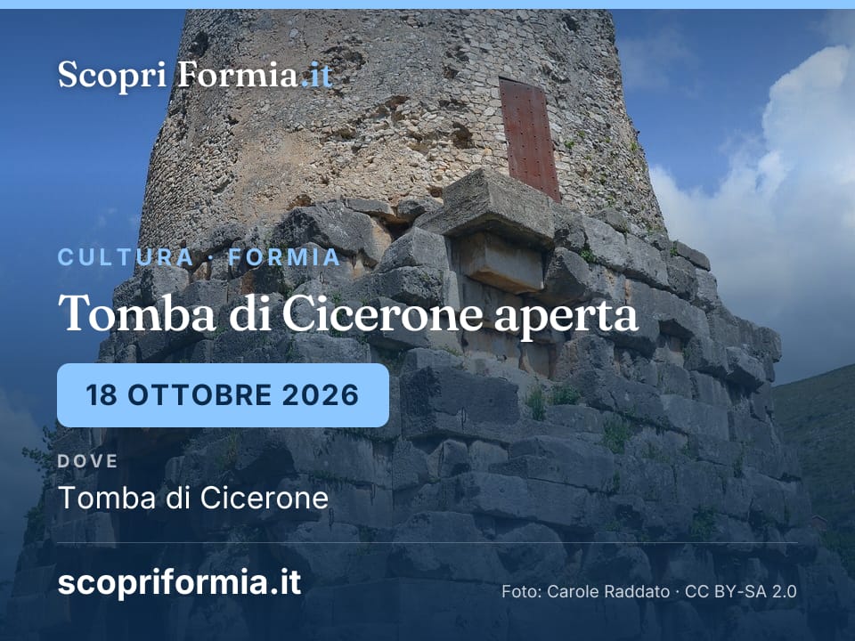 Tomba di Cicerone aperta: domenica 18 ottobre 2026