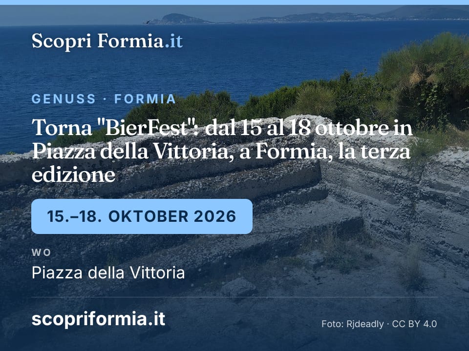Torna "BierFest": dal 15 al 18 ottobre in Piazza della Vittoria, a Formia, la terza edizione