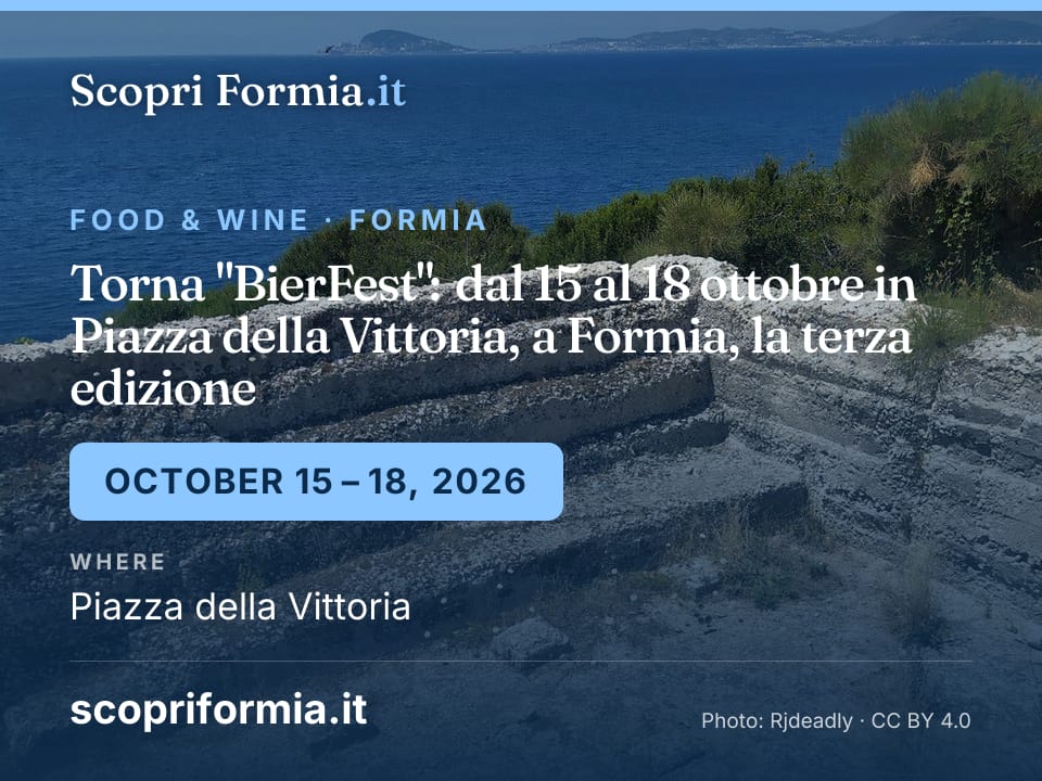 Torna "BierFest": dal 15 al 18 ottobre in Piazza della Vittoria, a Formia, la terza edizione